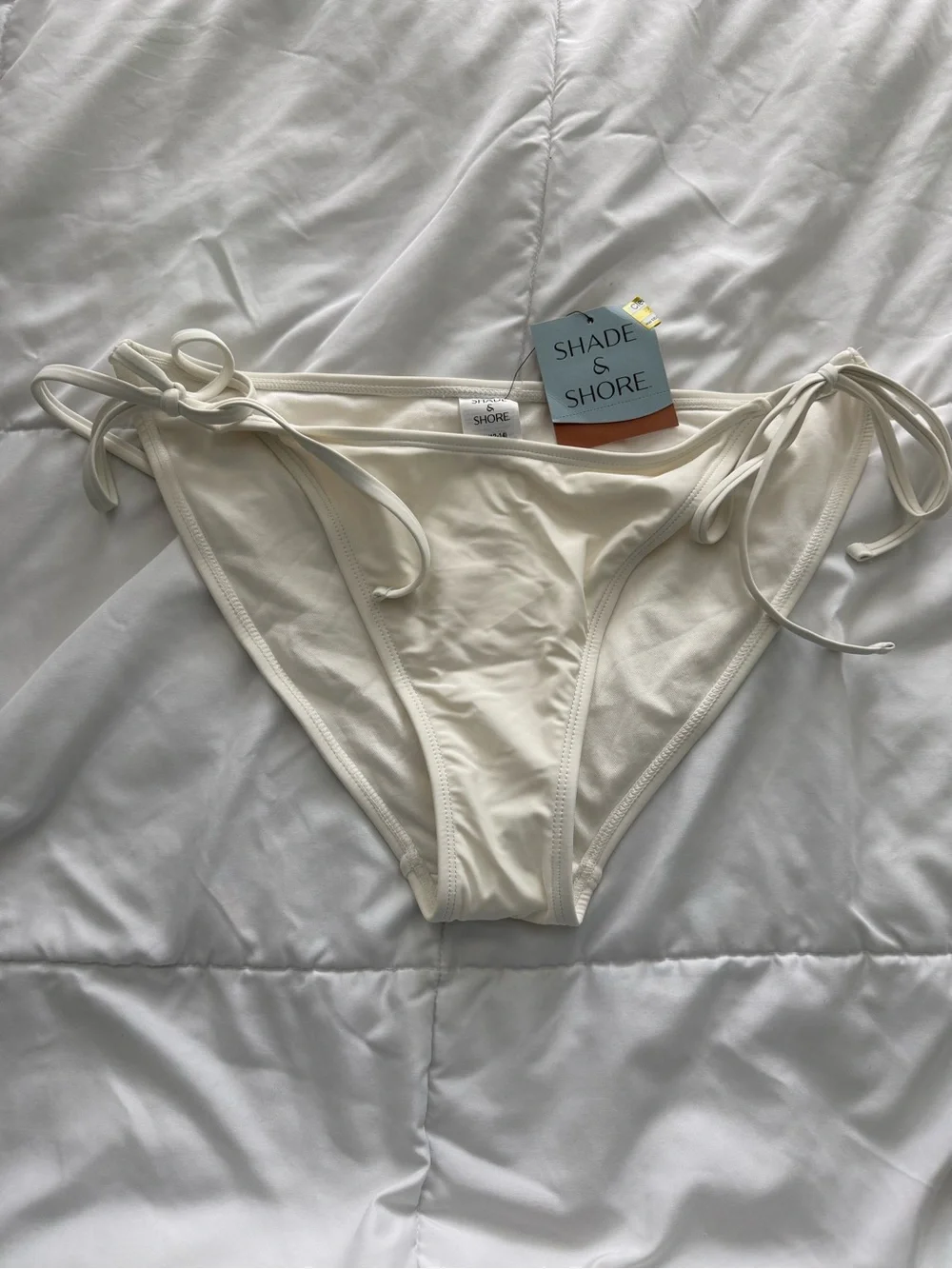 Shade & Shore Cream Side-Tie Bikini Bottoms